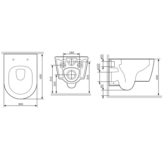 Унитаз подвесной AM.PM Func C8F1700SC безободковый с сиденьем микролифт, белый-11