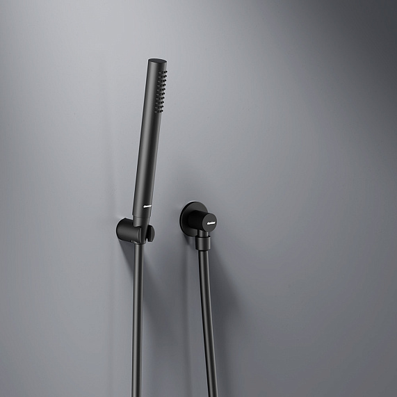 Встраиваемая душевая система Damixa Scandinavian Pure 936520300 черная: тропический верхний душ, ручной душ-4