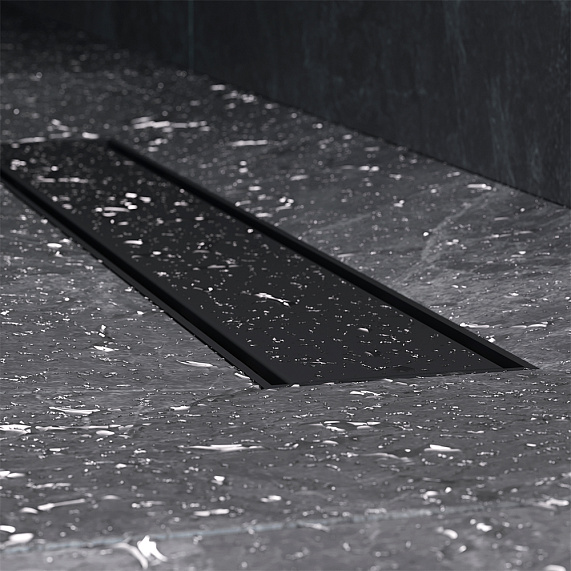 Душевой трап (лоток) 50 AM.PM PrimeFlow W02SC-U11-050-04BM комбинированный затвор с черной матовой решеткой под плитку-13