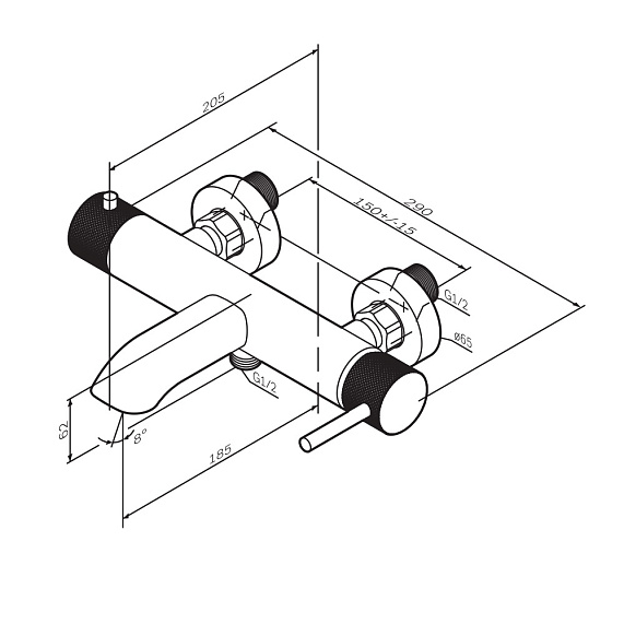 Смеситель для ванны и душа AM.PM Libre F6010022 черный-13