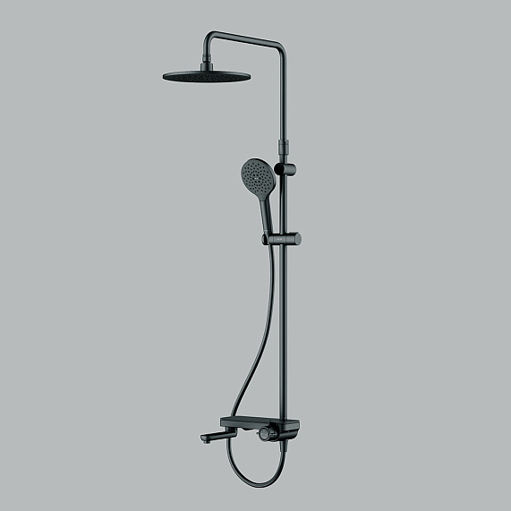 Душевая система AM.PM Moxie F079M722 стойка с тропическим душем, смесителем, черная-7
