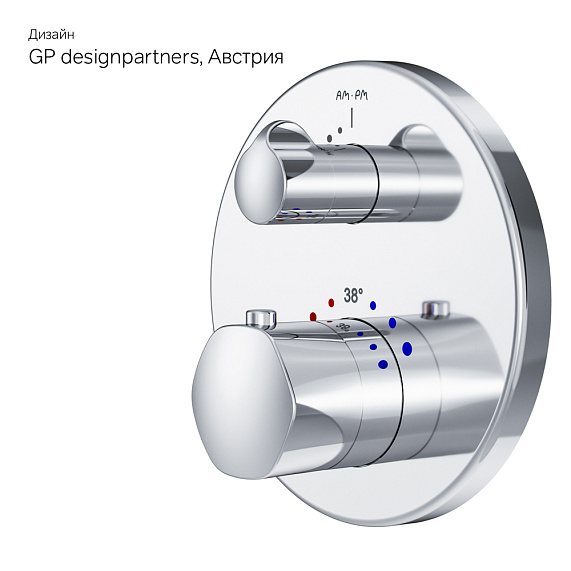 Смеситель для ванны и душа AM.PM Gem F9085500 хром встраиваемый, термостат