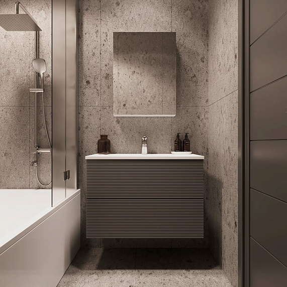 Тумба под раковину 80 AM.PM Struktura M9SFHX0802DGMHS подвесная, графит-3