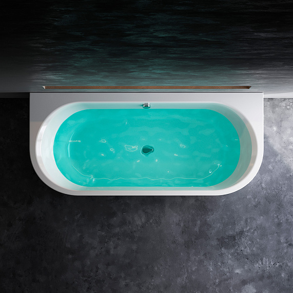 Ванна акриловая закругленная 170x75 AM.PM X-Joy W94A-170U75W-ARP белая глянцевая, комплект c каркасом, панелью