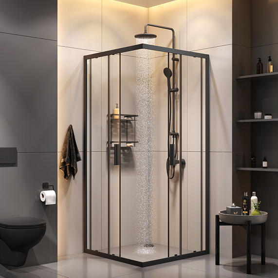 Комплект душевое ограждение AM.PM Gem WK93EP с душевой системой-2