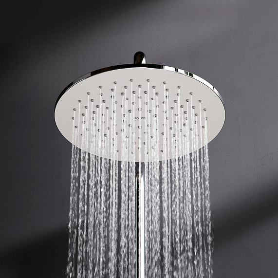 Душевая система AM.PM Sunny F0785C800 стойка с тропическим душем, смесителем, хром-4