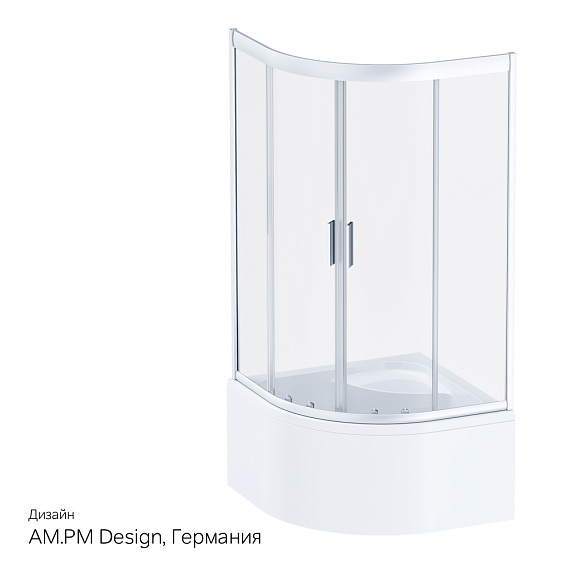 Душевой уголок с поддоном 90x90 AM.PM Gem W90G-401A090WT прозрачное стекло, профиль серебристый