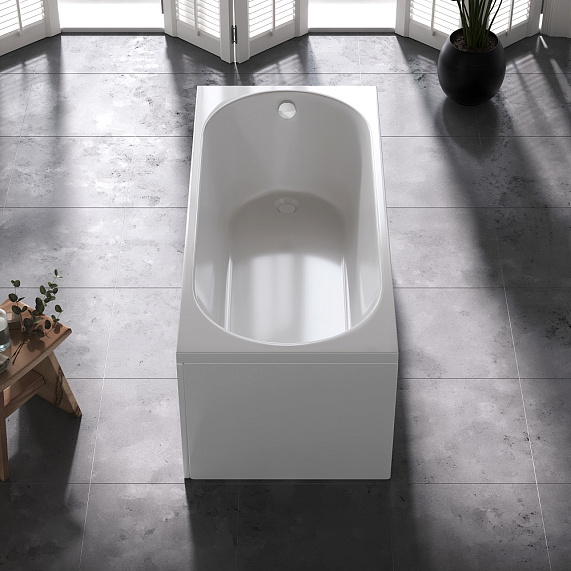 Ванна акриловая 150x70 AM.PM Moxie W9MA-150-070W-A2ROFL с каркасом и слив-переливом, белая-2