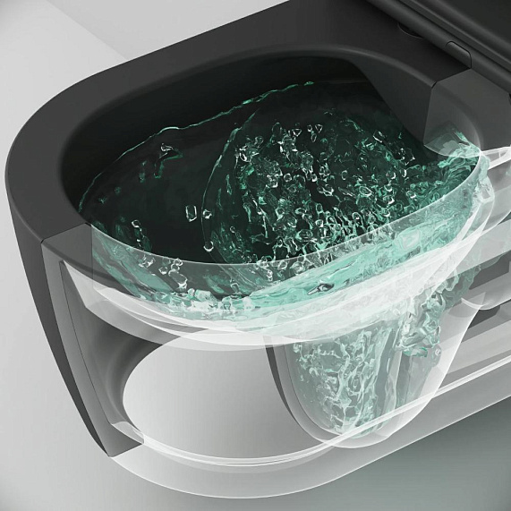 Унитаз подвесной AM.PM Func C8F1701MBSC безободковый с сиденьем микролифт, чёрный матовый-6