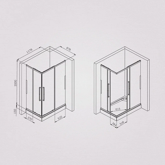Душевое ограждение без поддона 90x120 AM.PM Func W84G-403-12090-MT профиль серебристый-6