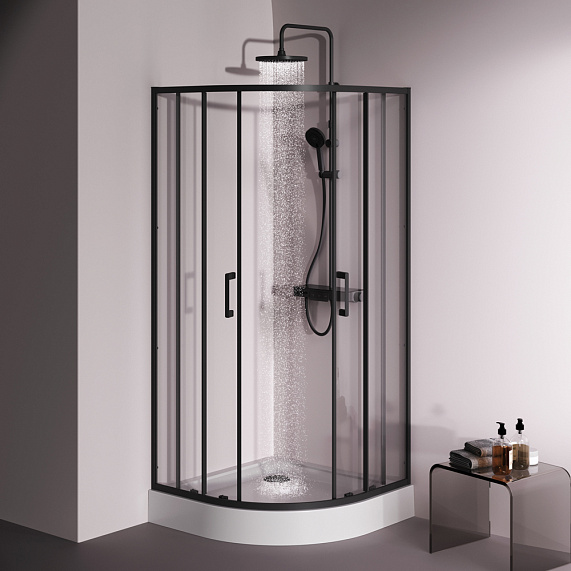 Душевое ограждение без поддона 90x90 AM.PM Above W9XG-401-9090-BT профиль черный-4