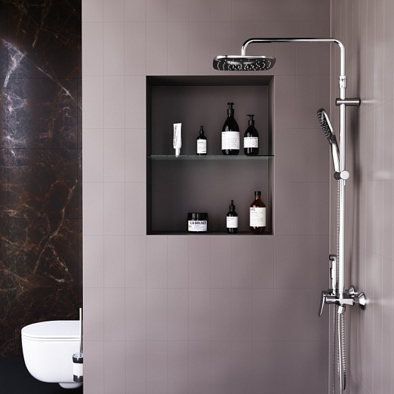 Душевая система Damixa Apollo DX220920000 стойка с тропическим душем, смесителем, хром-2