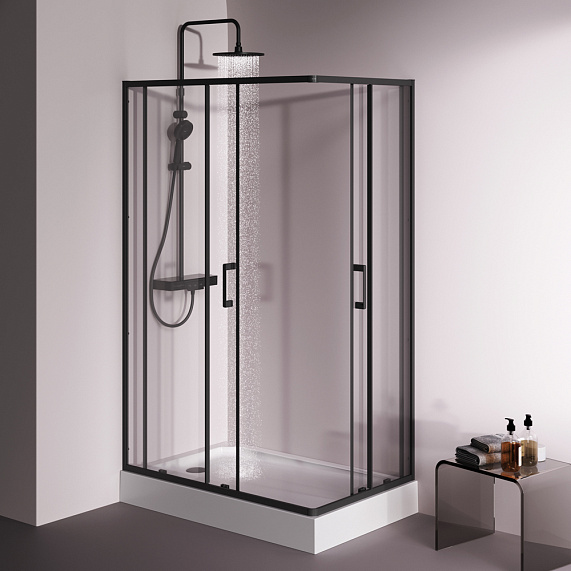 Душевое ограждение без поддона 120x80 AM.PM Above W9XG-403-12080-BT профиль черный-4