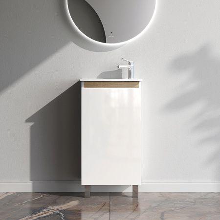 Тумба с раковиной 45 AM.PM X-Joy M85AFSX0451WG напольная на ножках белый глянец