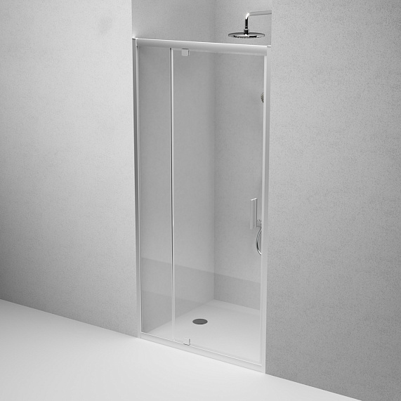 Душевая перегородка с дверью 100x195 AM.PM Gem W90G-100-1P-MT прозрачное стекло, профиль серебристый-3