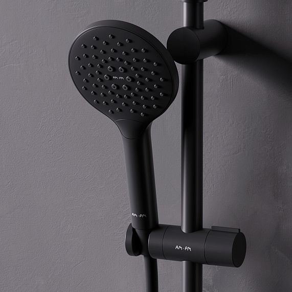 Душевая система AM.PM Moxie F079M722 стойка с тропическим душем, смесителем, черная-4