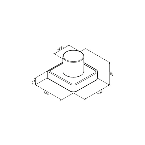 Стакан для зубных щеток настенный Damixa Jupiter DA7734300 стеклянный, хром матовый, черный-6