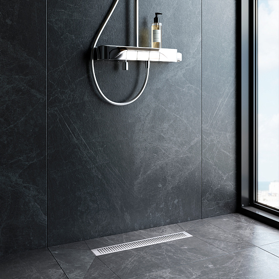 Душевой трап (лоток) 50 AM.PM MasterFlow W01SC-P11-050-01SB комбинированный затвор со стальной матовой решеткой-2