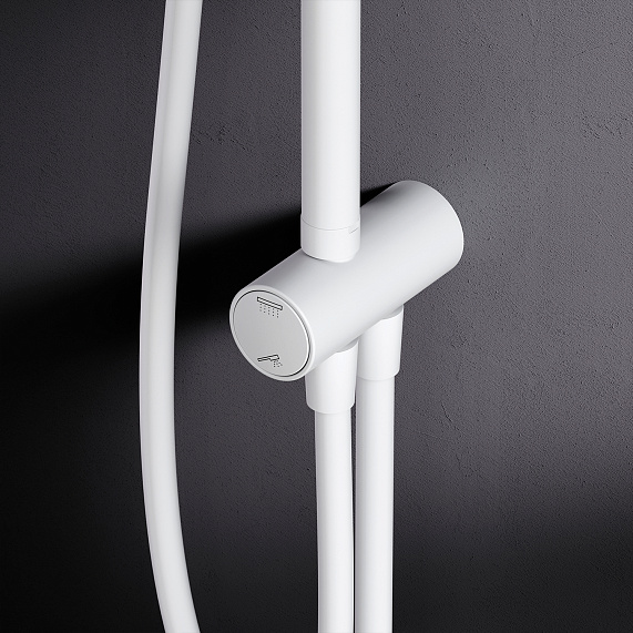 Душевая система AM.PM Gem F0790033 стойка с тропическим душем, белая-2