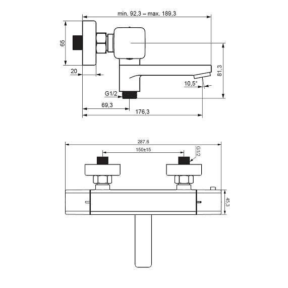 Смеситель для ванны и душа Damixa Gala 533000300 термостат, черный-4