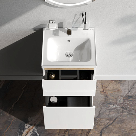 Тумба с раковиной 50 AM.PM X-Joy M85AFSX0502WG напольная на ножках белый глянец