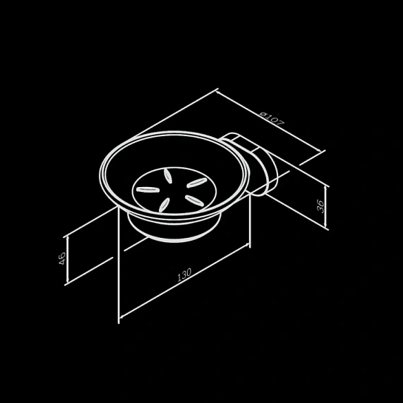 Мыльница стеклянная настенная AM.PM Sense A7434200 хром-7