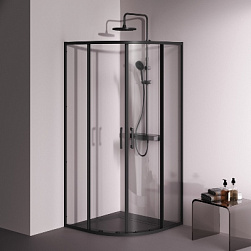 Душевое ограждение без поддона 90x90 AM.PM Above W9XG-401-9090-BT профиль черный
