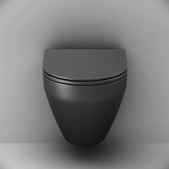 Унитаз подвесной безободковый с инсталляцией AM.PM Spirit V2.0 IS49038.701700MB сиденьем микролифт, черной пневм. клавишей-4