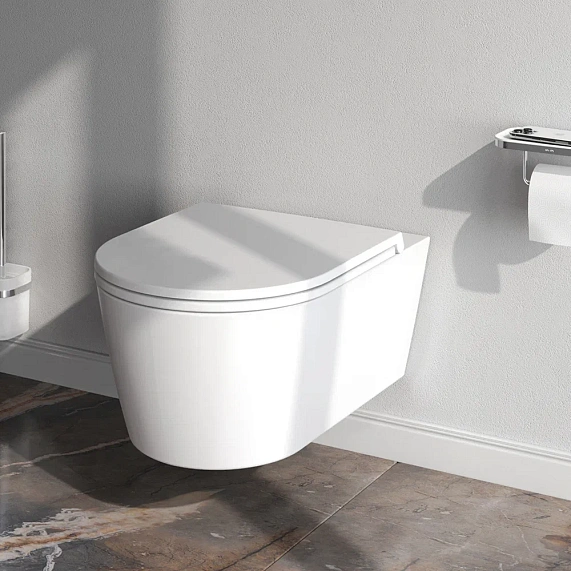 Унитаз подвесной безободковый с инсталляцией AM.PM Func IS90138.8F1701 сиденьем микролифт, черной механ. клавишей-2