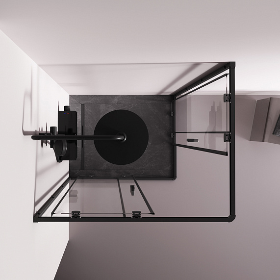 Душевое ограждение без поддона 100x80 AM.PM Above W9XG-403-10080-BT профиль черный-2