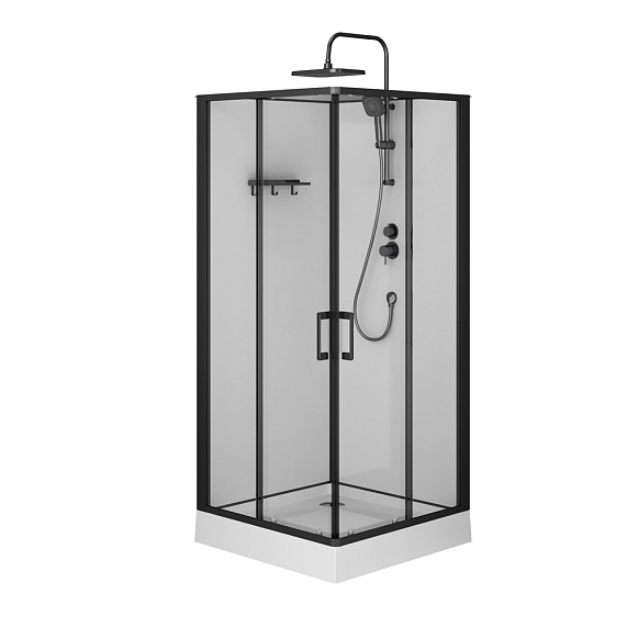 Душевая кабина 90x90 AM.PM Above W9XC-403-9090BT профиль черный матовый, низкий поддон-12