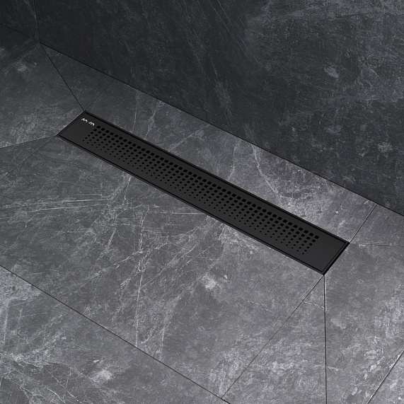 Душевой трап (лоток) 50 AM.PM PrimeFlow W02SC-P11-050-01BM комбинированный затвор с черной матовой решеткой-5