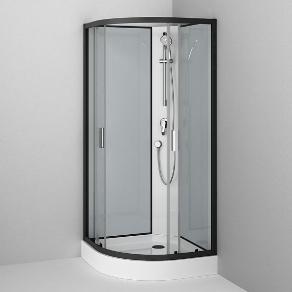 Душевая кабина 90x90 AM.PM Joy W85C-001-090GT профиль графит матовый, низкий поддон-2