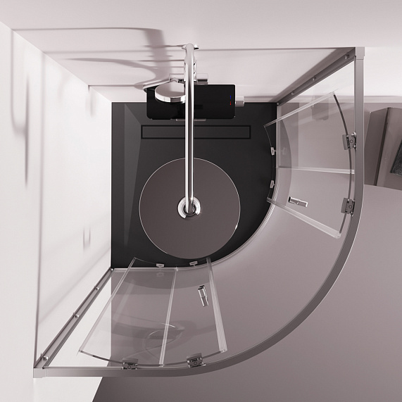 Душевое ограждение без поддона 90x90 AM.PM Above W9XG-401-9090-MT профиль серебристый-2