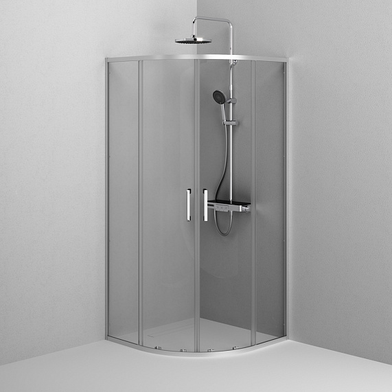 Душевое ограждение без поддона 90x90 AM.PM Above W9XG-401-9090-MT профиль серебристый-12