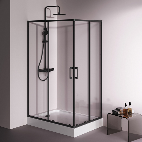 Душевое ограждение без поддона 120x90 AM.PM Above W9XG-403-12090-BT профиль черный-3