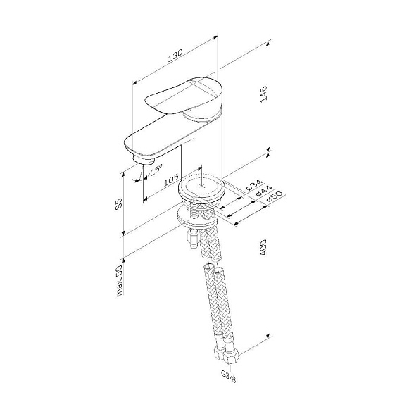 Смеситель для раковины (умывальника) AM.PM Force F9F02200 хром-9