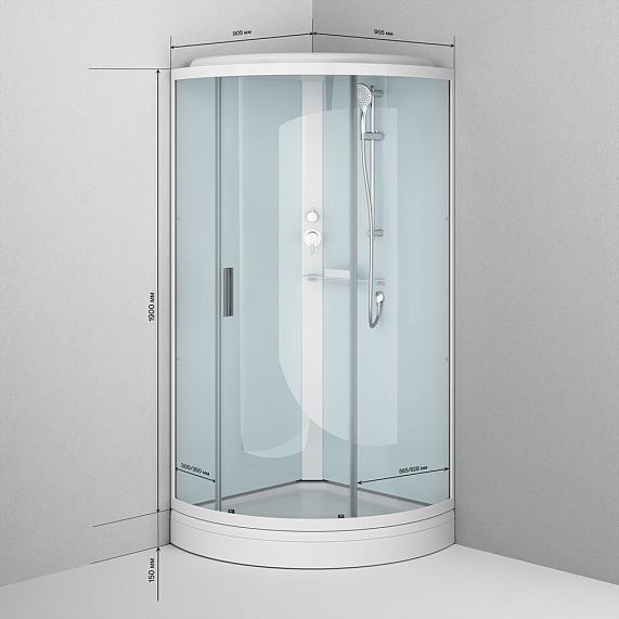 Душевая кабина 90x90 AM.PM X-Joy W88C-401-090WT профиль белый, низкий поддон-7