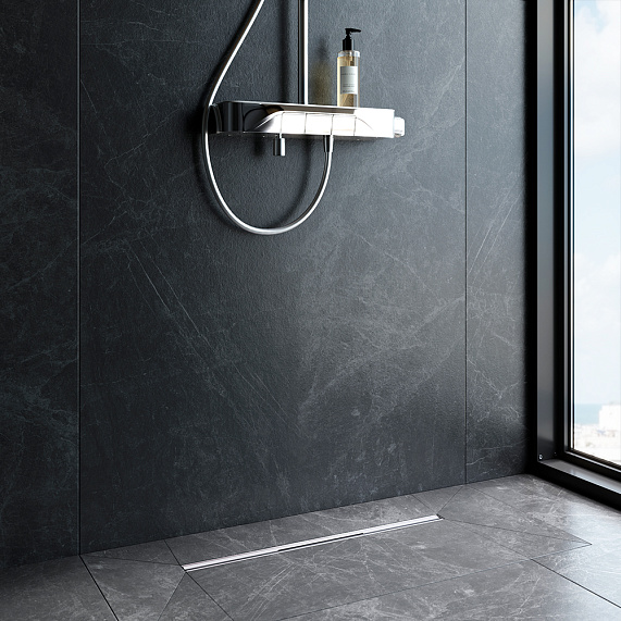 Душевой трап (лоток) 60 AM.PM MasterFlow Slim W01SC-S11-060-05SB комбинированный затвор со стальной матовой решеткой-2