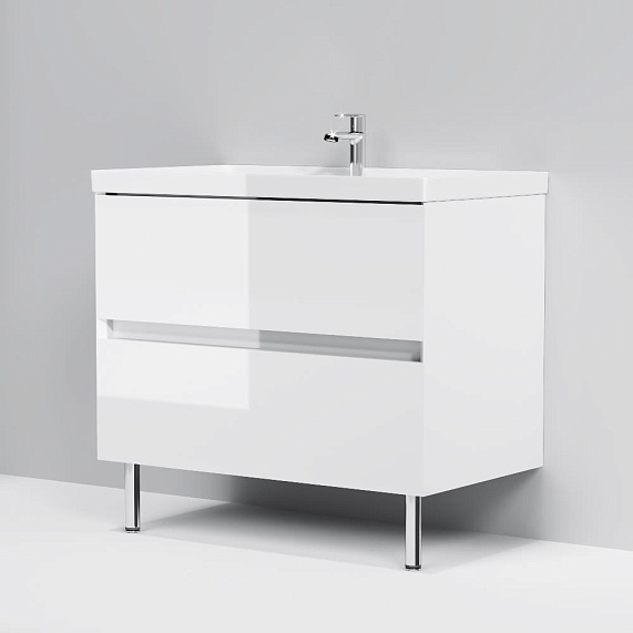 Тумба с раковиной 80 AM.PM Above M9X-FSX0802WG-WCC0800WG напольная, белая глянцевая-7