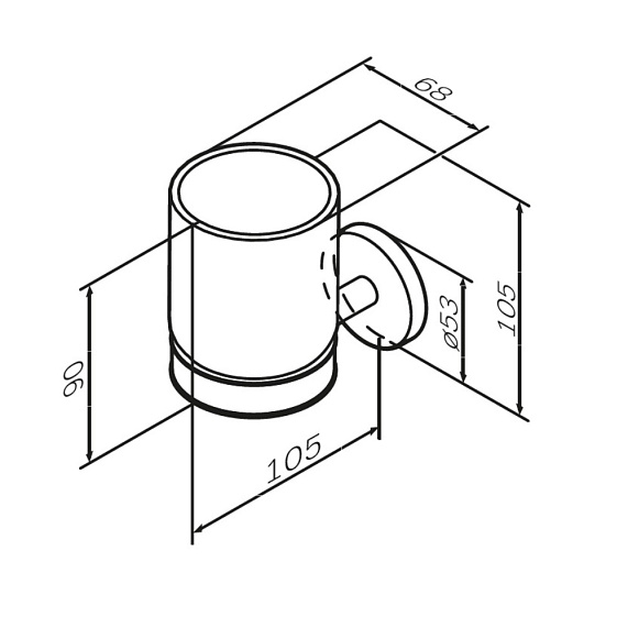 Стакан для зубных щеток настенный AM.PM X-Joy A85A34399 стеклянный, золото-6