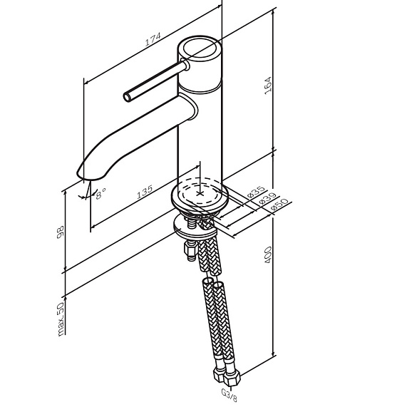 Смеситель для раковины (умывальника) AM.PM Libre F6002222 черный-12