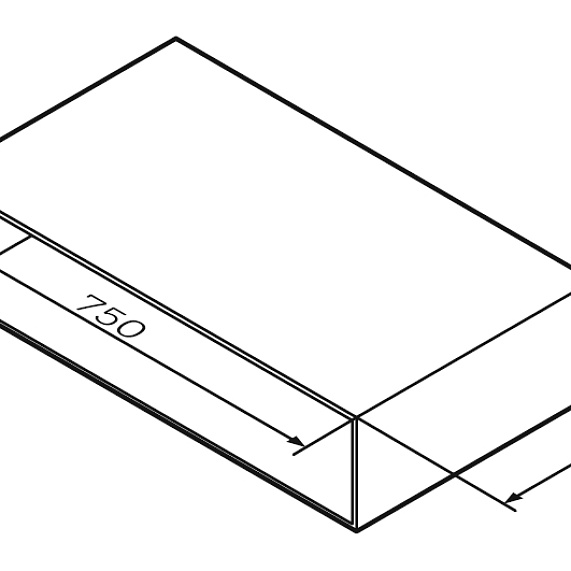 Полка модульная открытая 75 AM.PM Gem M90OHX0750NF орех-2