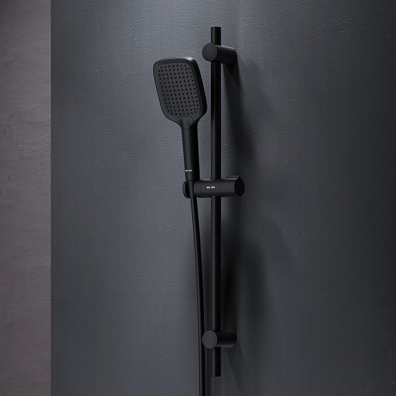 Душевой гарнитур AM.PM Func F018F022 штанга, шланг, лейка 3 режима, черный-1