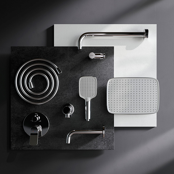 Встраиваемая душевая система AM.PM X-Joy FB85A3RH40 хром: тропический верхний душ, излив с душевой лейкой-3