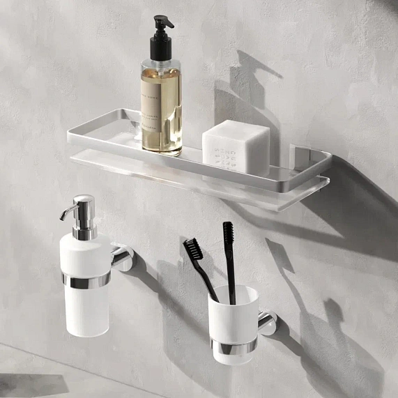 Полка в ванную AM.PM Sense L A7455100 серебристый металл, стекло-5