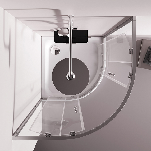 Душевое ограждение без поддона 90x90 AM.PM Above W9XG-401-9090-MT профиль серебристый-5