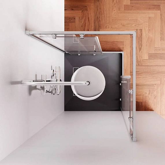 Душевое ограждение без поддона 80x80 AM.PM Gem W90G-403-8080-MT профиль серебристый-2