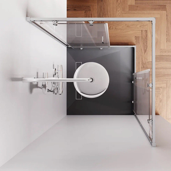 Душевое ограждение без поддона 90x90 AM.PM Gem W90G-403-9090MT профиль серебристый-2