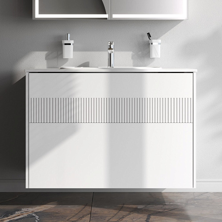 Тумба с раковиной 100 AM.PM Func M8FFUX1002WM подвесная/напольная на ножках белая матовая